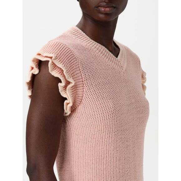Chloe Short Sleeve Knit Top in Pinky Orange XS - Picture 6 of 9